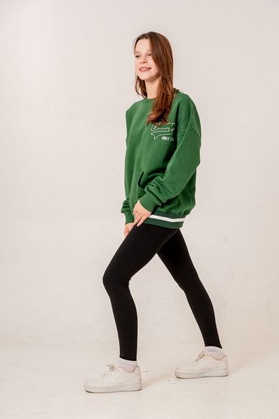 HAUSEkids 9-15 години Champ Unique Girl Sweatshirt - Benetton Green-