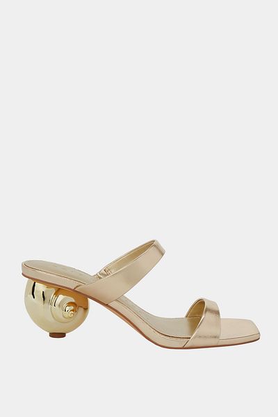 Katy Perry The Maritime Double Striped Women's Champagne Heeled Slippers