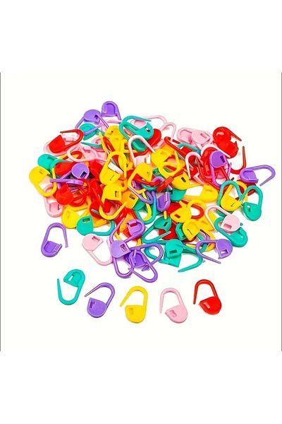 yiğit aksesuar 50 Pcs Plastic Safety Pin Weaving and Marking Needle Thread Holder