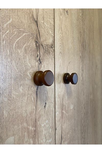 Sienta Home Decorative Natural Wood 12-Piece Button Cabinet Handle Chestnut
