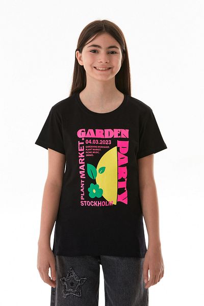 Fulla Moda 100% Cotton Slogan Printed Girl's T-Shirt