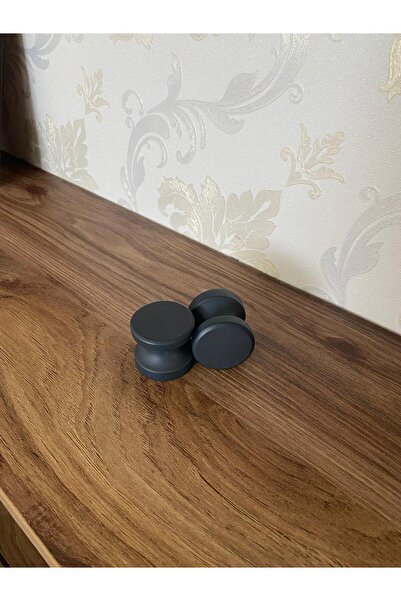 Sienta Home Decorative Natural Wood 4-Piece Button Cabinet Handle Anthracite