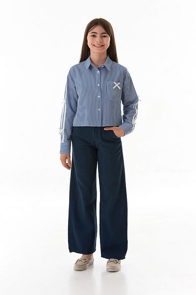 Fulla Moda 100% Cotton Elastic Waist Girls' Trousers