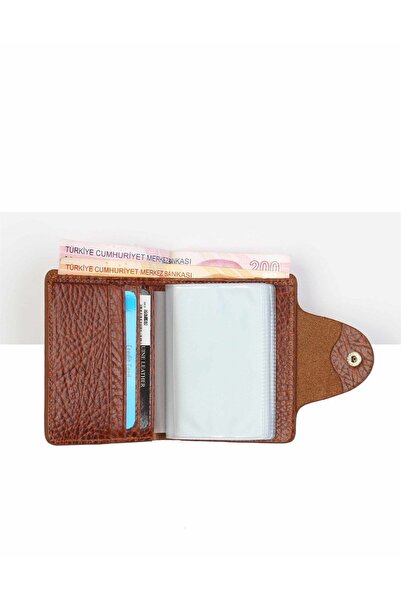 Aka Deri Leather Tan Card Holder Wallet 057 63