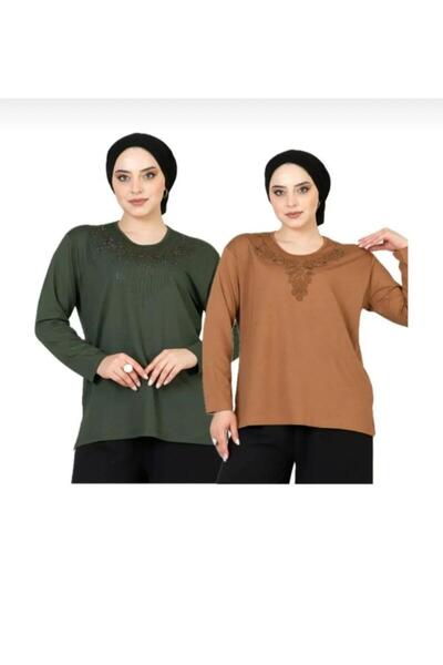 FERRY BUTİK Γυναικεία γιορτή της μητέρας 2 τεμαχίων λύκρα πέτρα λεπτομέρεια μ...