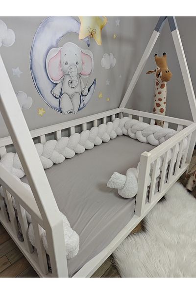Lucky Kids New Generation Plush Fabric 360 cm 3-Piece Knitted Protection Model (for 60X120 / 70X110 Crib)