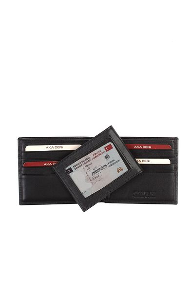 Aka Leather Black Men's Wallet 619 -1
