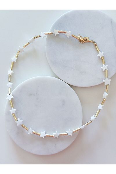 CHARMLUCKY Star Stone Bar Necklace