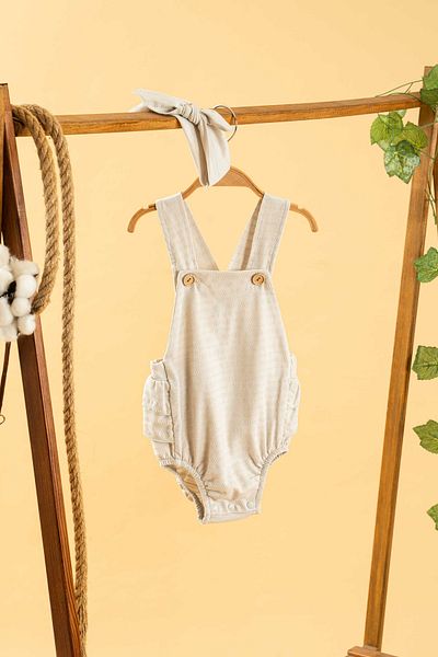 bombe Girl Boy Baby Kids Gray Salopet Jumpsuit 2 Piece Set Cotton Comfortable Trend Fashion Bottom Top Set