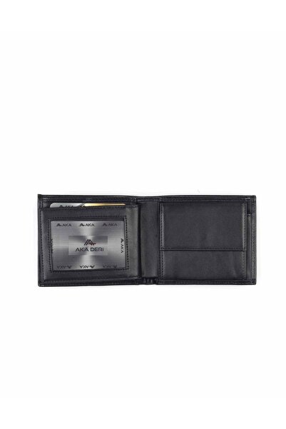 Aka Deri Men's Leather Black Wallet 620-12