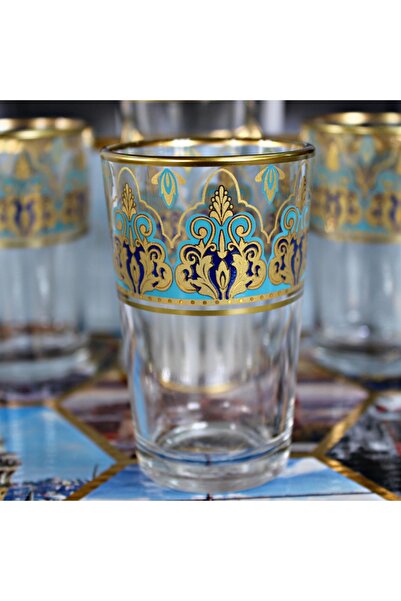 SAMSA İnci modeldesenli kahve yanı cam su bardağı 6 adet