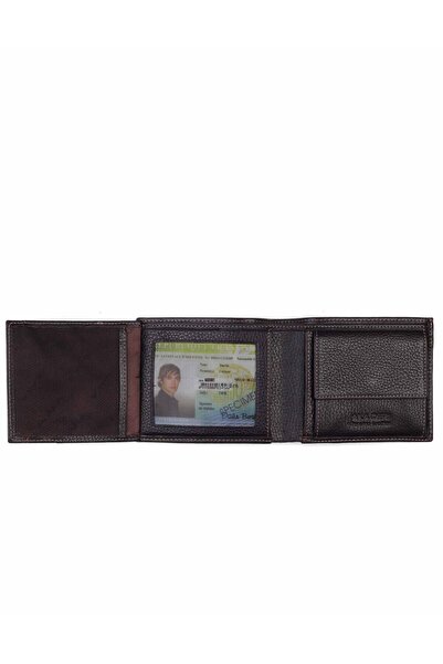 Aka Deri Men's Leather Wallet Brown Model 737-4