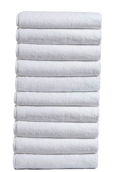 Mira Home 10 Πετσέτες Χεριών Προσώπου Ξενοδοχείου 50x90 εκ. Λευκό 20/2 Δαχτυλίδι 250 γρ.