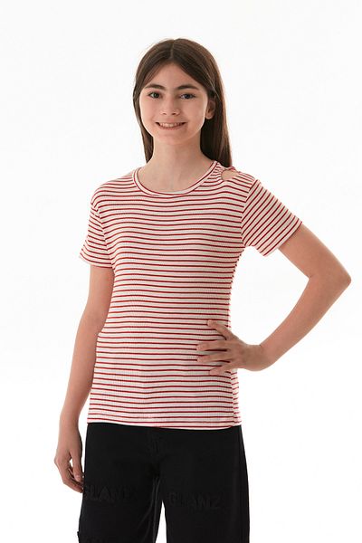Fulla Moda Striped Girl's Body with Shoulder Window Detail