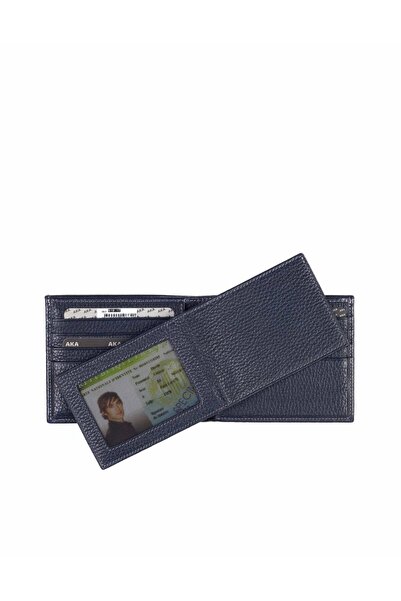 Aka Deri Leather Navy Blue Men's Wallet 619 -17
