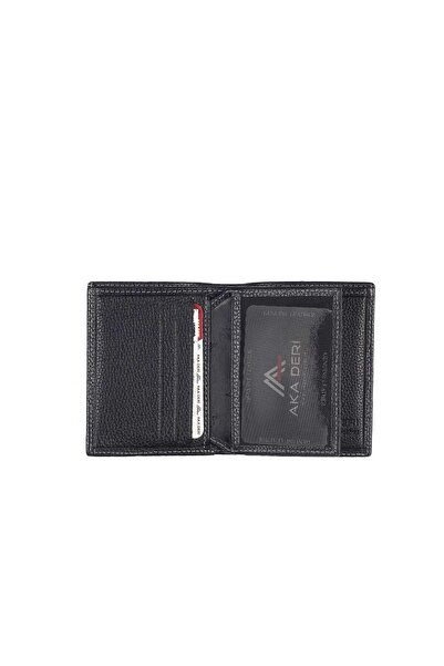 Aka Deri Black Leather Men's Wallet 501 -2