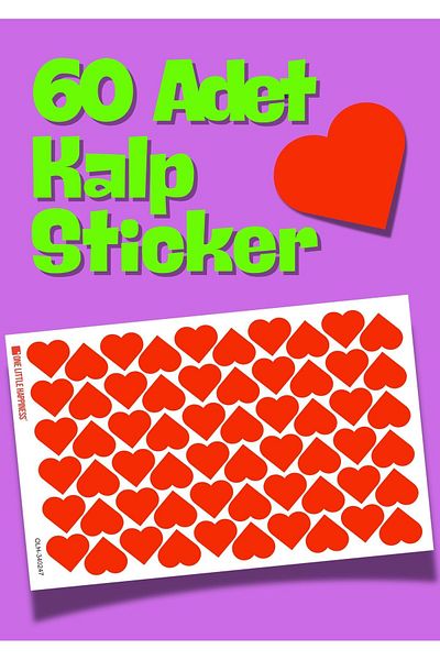 One Little Happiness 60Pcs 2cm Adhesive Heart Shaped Red Sticker Label Gift Packaging Party Gifts