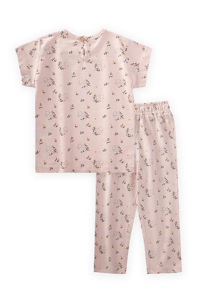 Cigit Σετ Πυτζάμες με σχέδια 1-7 Years Old Powder Pink