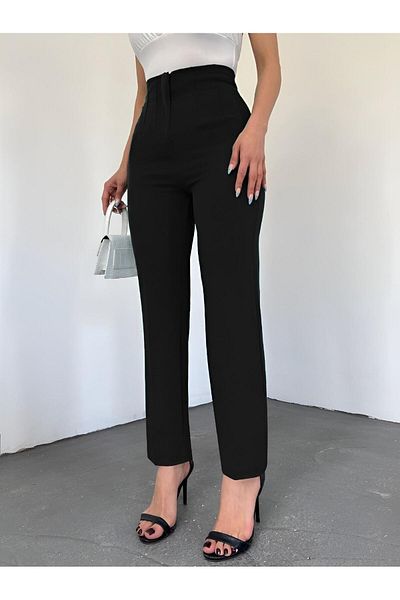 MACMODA High Waist Trousers with Pocket Detail