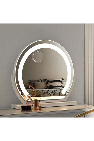 OEM Make-up mirror with stand, Mindblower, Brighten Up, LED, rotating, wood, 3 colour mode, 60 cm