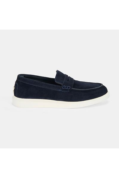 Desa Men's Navy Blue Slip-On Suede Loafer
