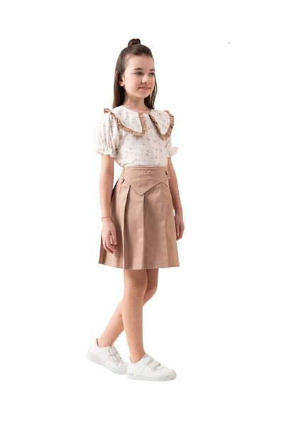 ecolkız Gabardine Pleated Skirt Set