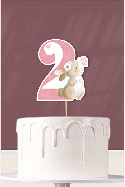 neşeli günlerim Butterfly Rabbit Theme 2 ani (două) Ornament pentru tort *Hâr...