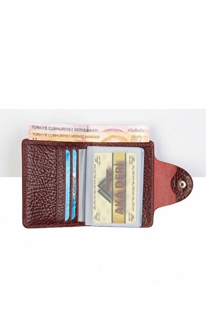 Aka Deri Leather Claret Red Card Holder Wallet 057 70