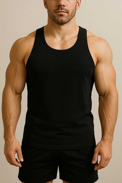 gigigiyim Solid Color Men's Athlete Tank Top