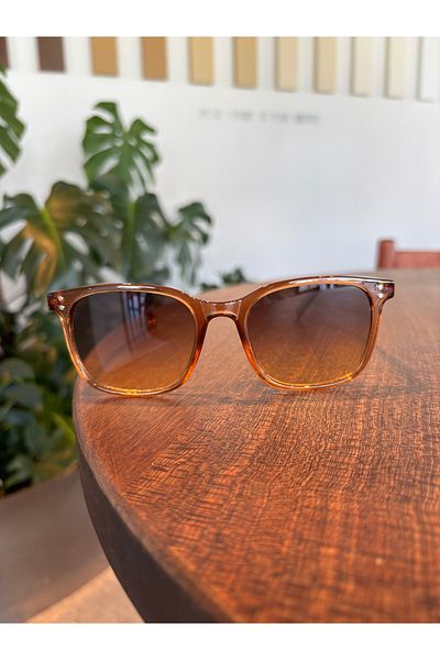 funeyes Efsun Light Coffee Honey Foam Color Angular Unisex Brown Glasses