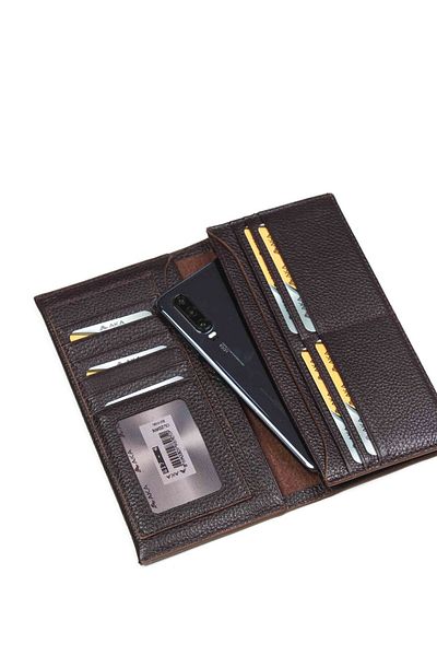 Aka Brown Leather Phone Holder Hand Wallet - 817 4