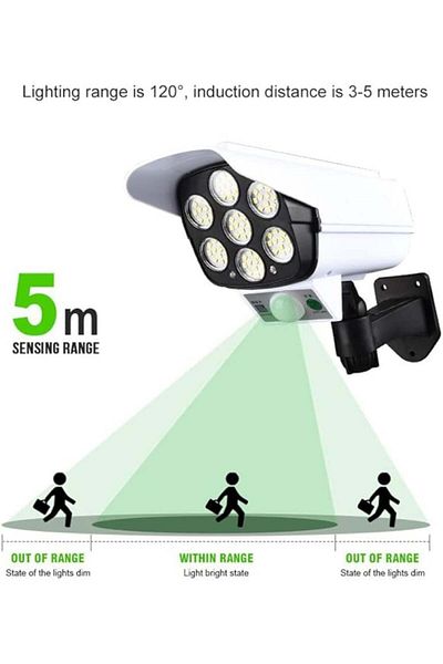TAFASSELL Dummy Solar-Powered Motion Sensor Floodlight Camera Shape