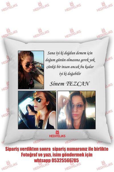Kişiye Özel Doğum Günü Mesajlı Yastık