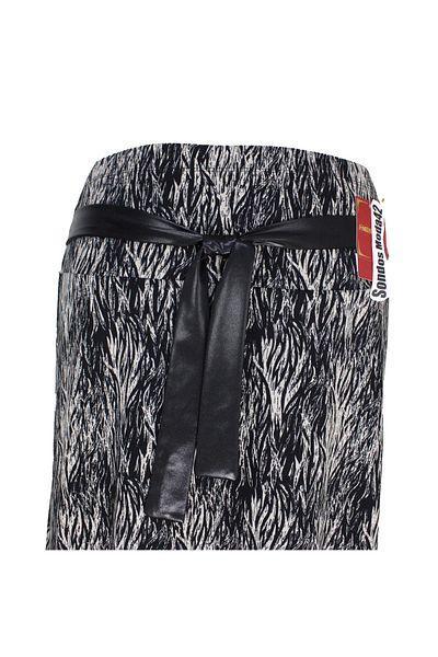 HESNA River Elastic Dream Wrapped Pattern Black Skirt