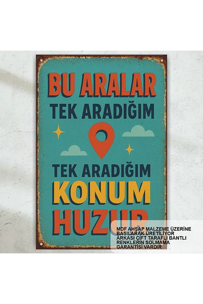 Hayat Poster Tot ce doresc este locația pacea amuzant fraze spirituale graffiti retro poster din lemn