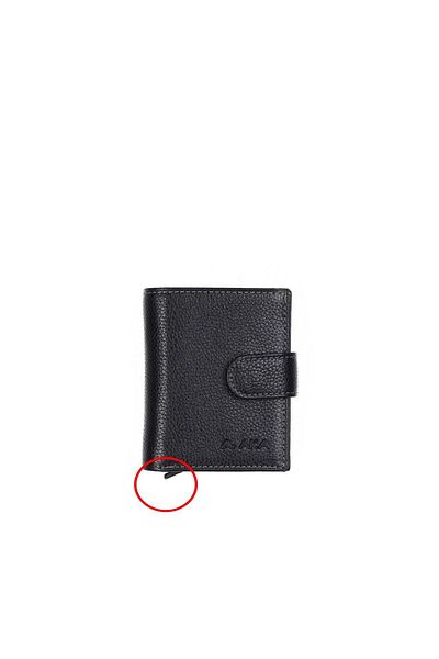 Aka Black Leather Mechanical Card Holder Wallet - 015 2