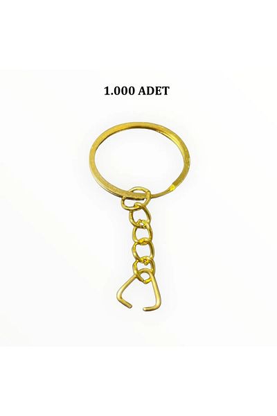 BEİLYS COSMETİCS & ACCESSORY Keychain Ring Gold Color 1000 Pieces Amigurumi and Macrame Keychain Hal with Triangle Apparatus.
