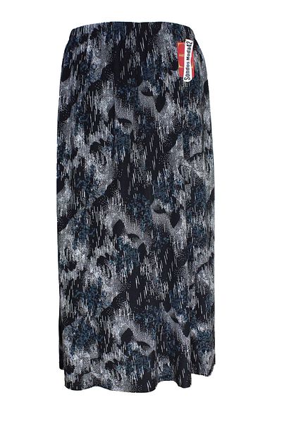 HESNA Women's Betül 8 Piece Elastic Unlined Black Flared Patterned Skirt