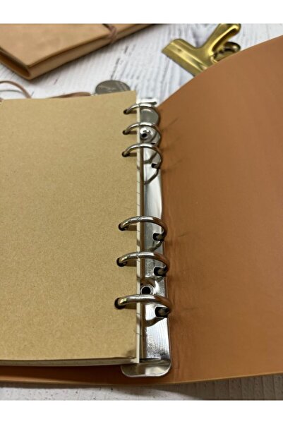 Kağıt Gemi Dükkan Keep on Going Binder Leather Cover Storage File Cream Color Special Design Agenda/Notebook/Folder D