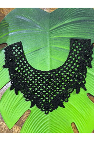 Gönülden Tasarım CRNI PERLIŠTENI GUJPER OGRATNIK ZA ŠIVANJE ODEĆE 28X13 CM