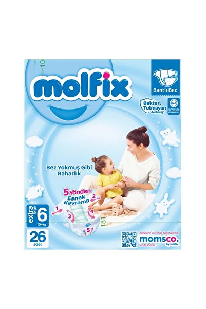 Molfix Bebek Bezi 6 Numara Extra Large 26'lı 15+ Kg