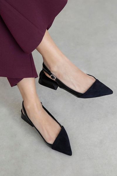 STRASWANS Ronan Women's Heeled Wrinkled Leather Shoes Black