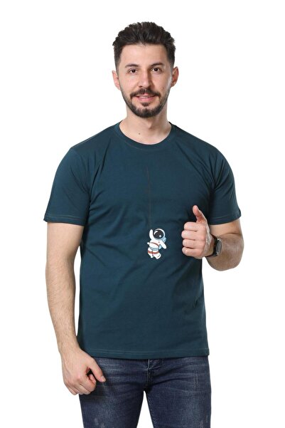 Gezegenus Μπλουζάκι με κοντό μανίκι από 100% βαμβάκι Basic Basic Astronaut με...