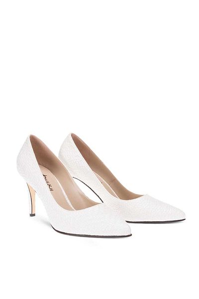 Deery Pantofi cu toc clasici de damă albi 02029ZBYZM03