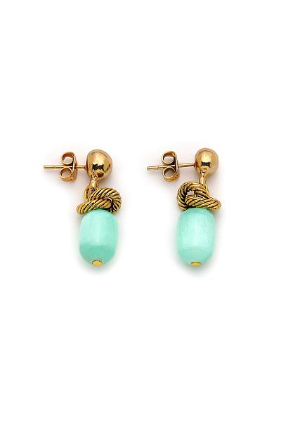 Mon Reve Surfing Selenite Natural Stone Needle Pierced Earrings