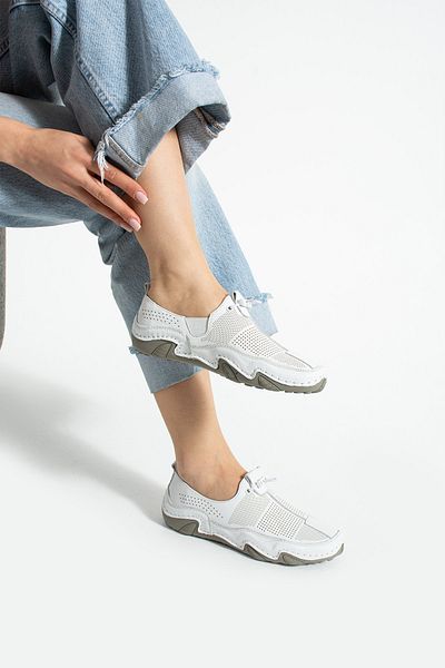 Getcho Pantofi de damă Ludovic din piele naturală albă
