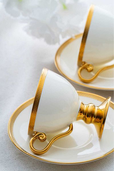 ACAR Thelma Gold 90 ml 6 Persons Cream Coffee Cup Set