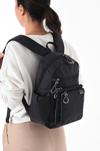 H&D COLLECTİON Unisex Water Resistant Parachute Fabric 4 Compartment Travel and School Bag with Laptop Compartment