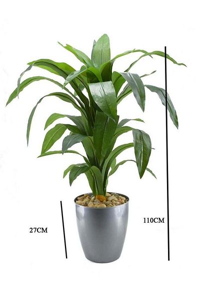 DRAMA HOME Artificial Corn Tree in a Green/Grey Pot 120cm