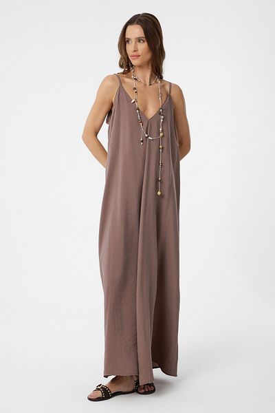 Antioch Modal Long Women's Dress with Coffee Straps